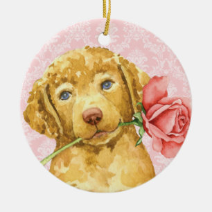 Ornamento De Cerâmica Namorados Chesapeake Bay Retriever