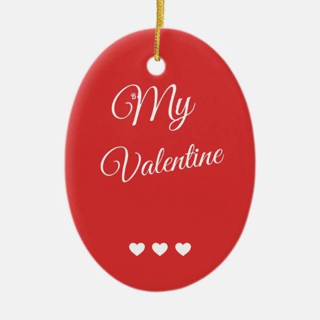 Ornamento De Cerâmica Namorados de coração (Frente)