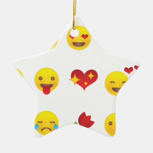 Ornamento De Cerâmica Namorados Emojis