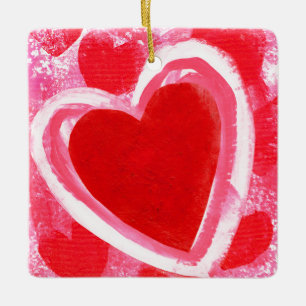 Ornamento De Cerâmica Namorados Heart de VictoriaShaylee
