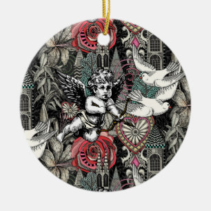 Ornamento De Cerâmica namorados maximalismo frio escuro