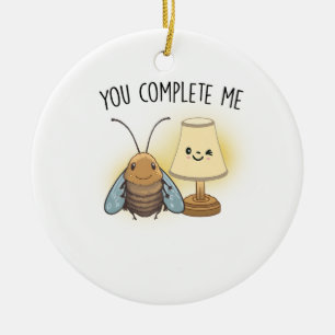 Ornamento De Cerâmica Namorados Presente Bebê Você Me Completou