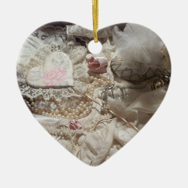 Ornamento De Cerâmica Namorados Sweetheart (Frente)