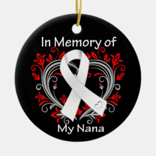 Ornamento De Cerâmica Nana - no coração do câncer pulmonar da memóri
