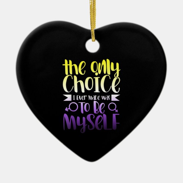 Ornamento De Cerâmica Não Binário Androgênio Não Binário da Fila LGBTQ (Frente)