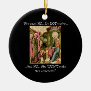 Ornamento De Cerâmica Não confecção de malhas medieval engraçada do