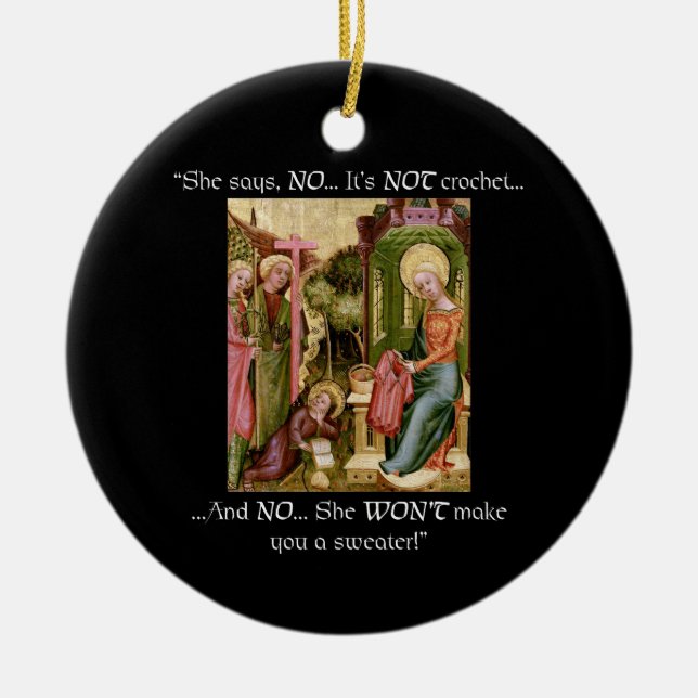 Ornamento De Cerâmica Não confecção de malhas medieval engraçada do (Frente)