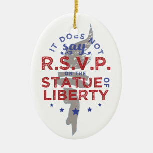 Ornamento De Cerâmica Não Está Escrito RSVP na Estátua da Liberdade
