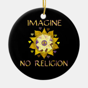 Ornamento De Cerâmica Não imagine nenhuma religião