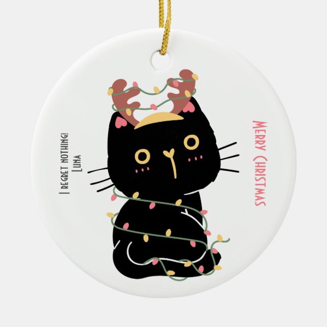 Ornamento De Cerâmica não me arrependo de nada natal feliz (Frente)