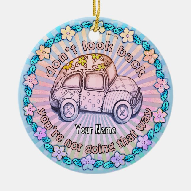 Ornamento De Cerâmica Não olhe para trás (Frente)