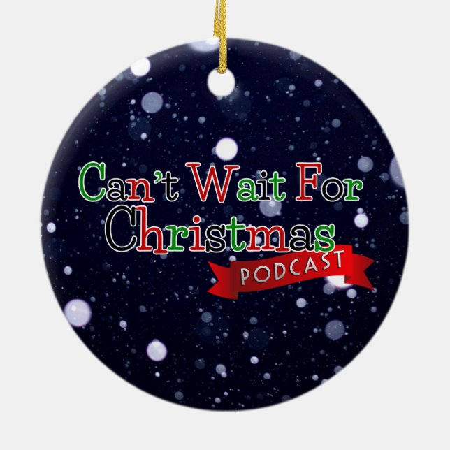 Ornamento De Cerâmica Não pode esperar o Podcast do Natal (Traseira)