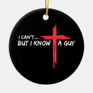 Ornamento De Cerâmica Não posso, mas conheço uma Cara Jesus cruzando Chr