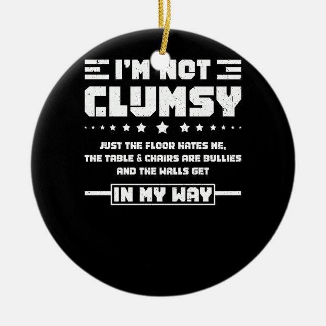 Ornamento De Cerâmica Não sou uma mulher sarcástica desajeitada, homens, (Frente)