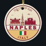 Ornamento De Cerâmica Nápoles Itália Cidade Skyline Emblem<br><div class="desc">Design de arte colorida e minimalista de Nápoles,  com monumentos e marcos da cidade de Itália.</div>