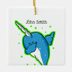 Ornamento De Cerâmica Narwhal Dabbing