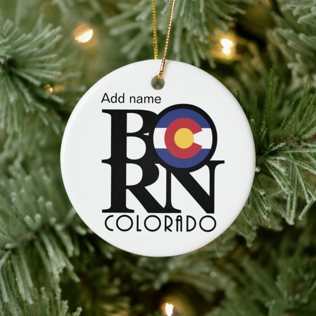 Ornamento De Cerâmica NASCER Colorado personalizado (Árvore)