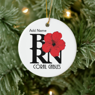 Ornamento De Cerâmica NASCER Coral Gables Red Hibiscus