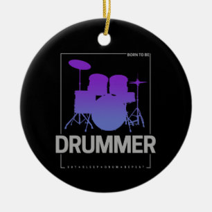 Ornamento De Cerâmica Nascer de Drummer a ser para membro de Banda do Pe