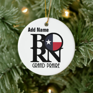 Ornamento De Cerâmica NASCER Grand Prairie Texas Personalizado