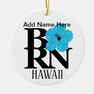 Ornamento De Cerâmica NASCER Hawaii Blue Hibiscus