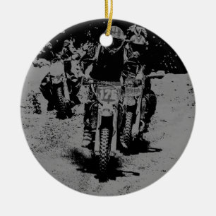 Ornamento De Cerâmica "Nascer piloto do campeão da Sujeira-Bicicleta do