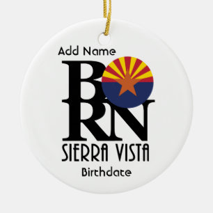 Ornamento De Cerâmica NASCER Sierra Vista (com nome personalizado e data