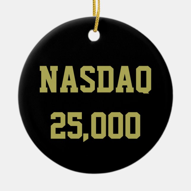 Ornamento De Cerâmica NASDAQ 25000 Stock Market Celebration (Frente)