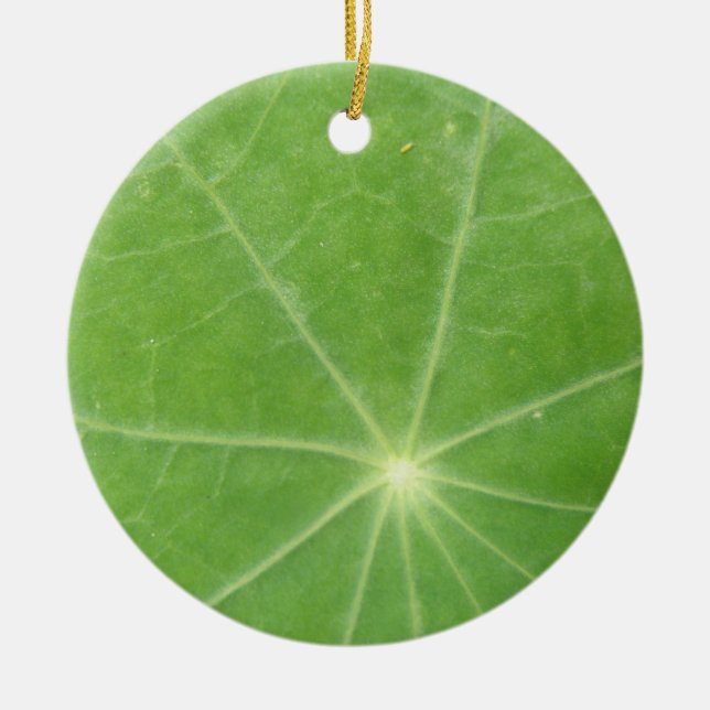 Ornamento De Cerâmica Nasturtium Leaf Ornament (Frente)