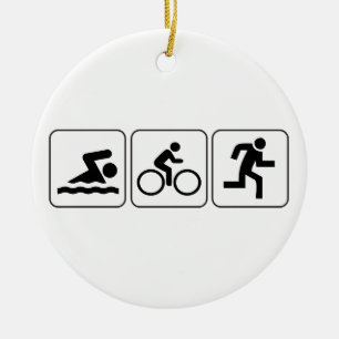 Ornamento De Cerâmica Natação, bicicleta, funcionamento - Triathlon