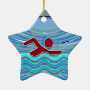 Ornamento De Cerâmica Natação da malhação NVN254 do exercício do nadador