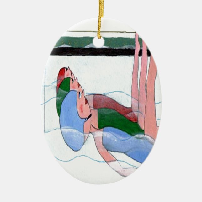 Ornamento De Cerâmica Natação sincronizada (Frente)