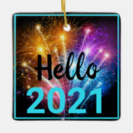 Ornamento De Cerâmica Natal 2020 - Máscara Pandêmica - Ano Novo 2021