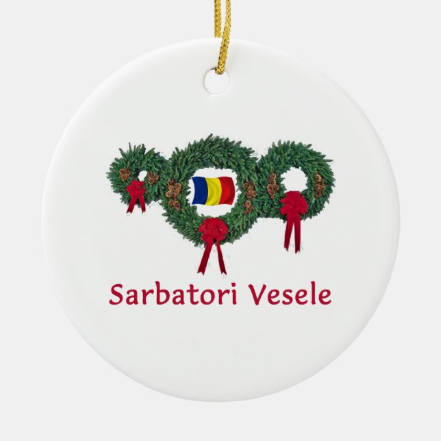 Ornamento De Cerâmica Natal 2 de Romania (Frente)