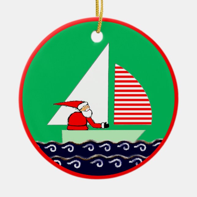Ornamento De Cerâmica Natal à Vela (Frente)