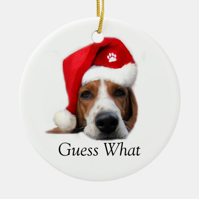 Ornamento De Cerâmica Natal Adivinha O Que (Frente)