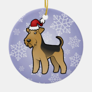 Ornamento De Cerâmica Natal Airedale Terrier/galês Terrier