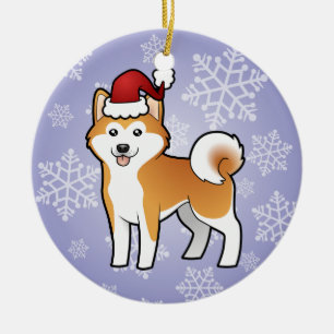 Ornamento De Cerâmica Natal Akita Inu/Shiba Inu