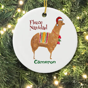 Ornamento De Cerâmica Natal Alpaca Fleece Navidad Cute Keepsaoka