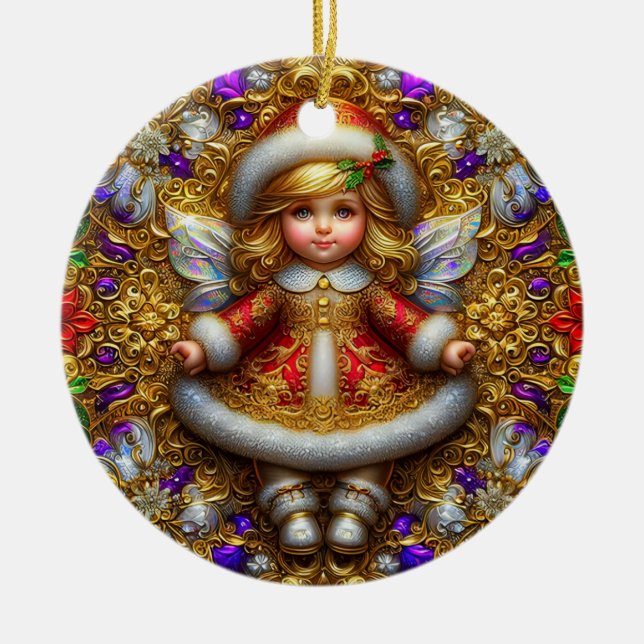 Ornamento De Cerâmica NATAL ~ Angel 19º Século ~ (Frente)