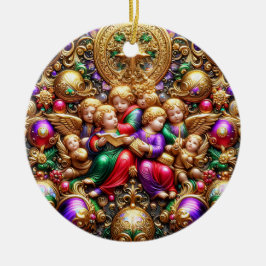 Ornamento De Cerâmica NATAL ~ Anjos do século XIX ~