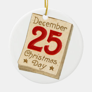 Ornamento De Cerâmica Natal antigo, 25 de dezembro