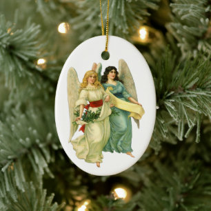 Ornamento De Cerâmica Natal Antigo, Anjos Vitorianos Angelicais