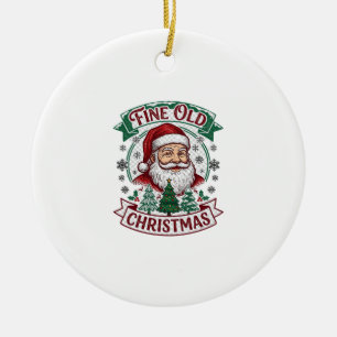 Ornamento De Cerâmica Natal Antigo Bom Papai Noel Árvores Flocos de Neve