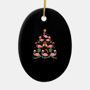Ornamento De Cerâmica Natal - Árvore de Natal Bonita Flamingo
