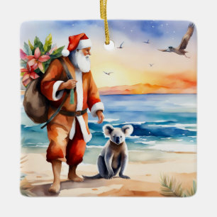 Ornamento De Cerâmica Natal australiano personalizado de Koala Bear em p