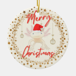 Ornamento De Cerâmica Natal Axolotl