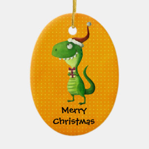 Ornamento De Cerâmica Natal bonito T-rex