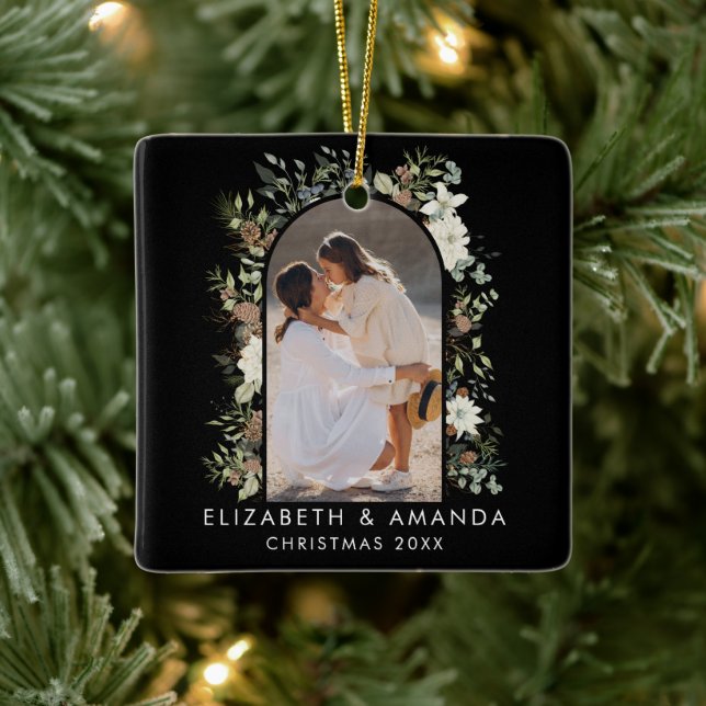 Ornamento De Cerâmica Natal Botânico Eucalyptus Greenery Personalizado (Árvore)