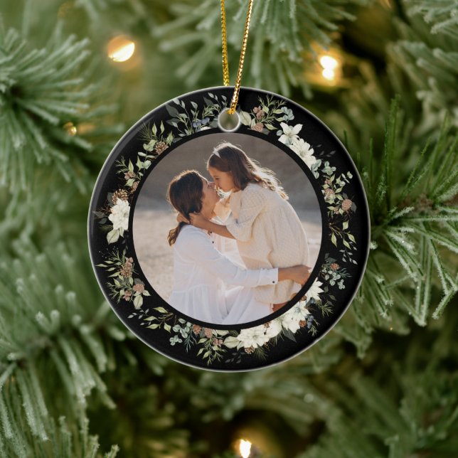 Ornamento De Cerâmica Natal Botânico Eucalyptus Greenery Personalizado (Árvore)